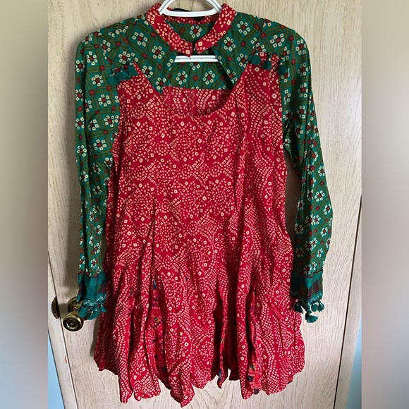 GENERATION Basic Vibrant Indian Patterned Glare Tunic Top Mini Dress Sz 12 - Picture 1 of 9